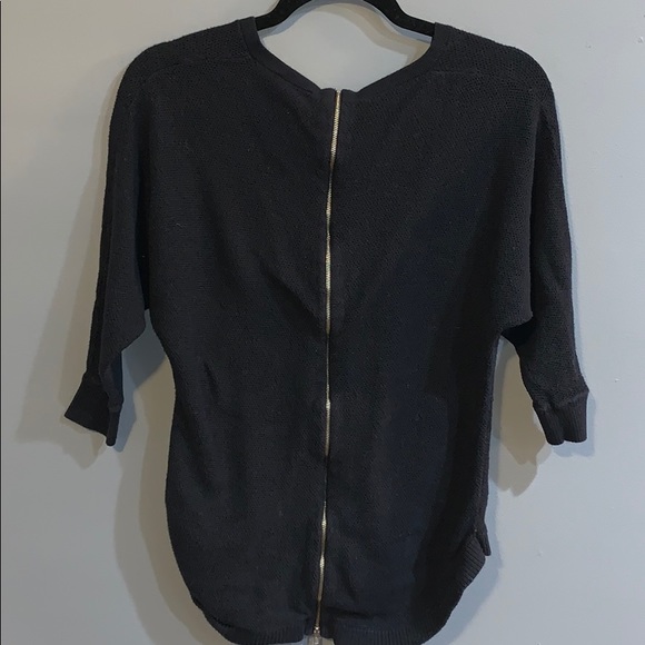 Express High-low Zip-up Back Sweater Black Size XS - Picture 3 of 4